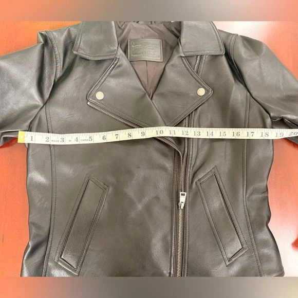 Levi's Black Leather Zip-Front Moto Jacket - Picture 5 of 8